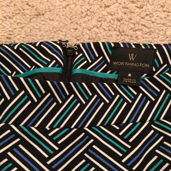 Worthington Multicolored Striped Pencil Skirt - Picture 4 of 4